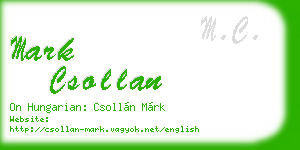 mark csollan business card